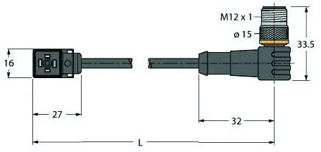 Ventilsteckverbinder Bauform C, Verbindungsleitung