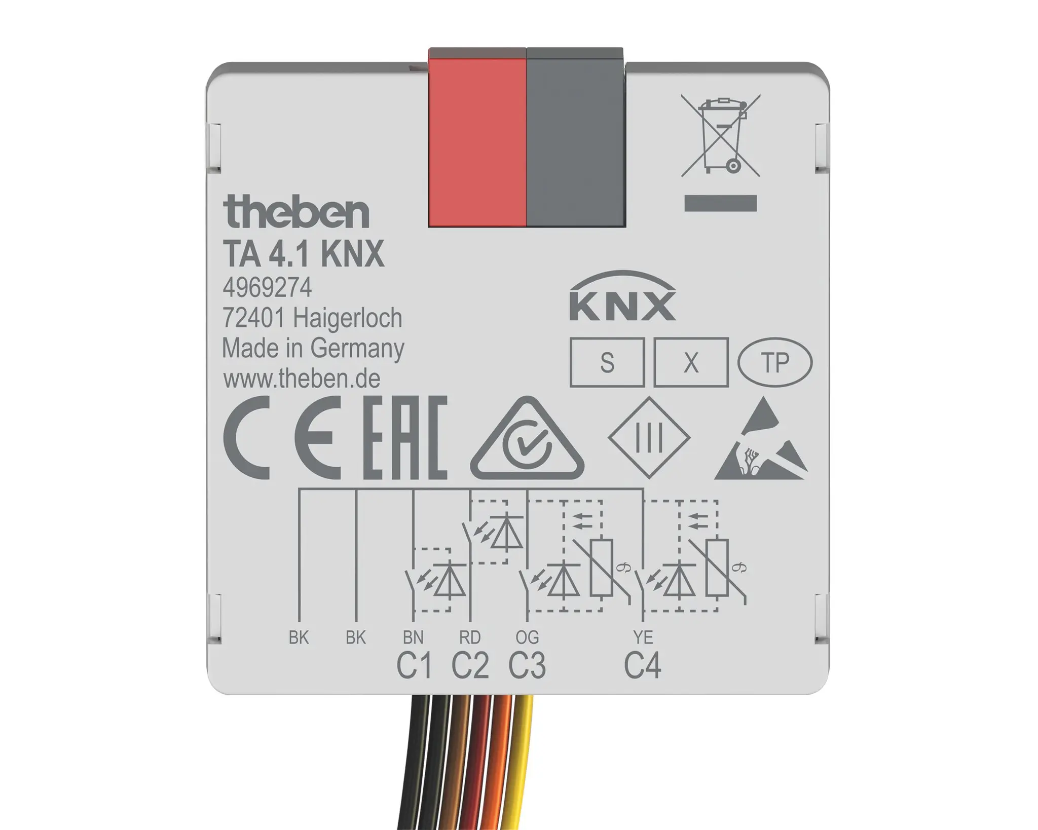 Produktfoto 1 von KNX-Tasterschnittstelle Binäreingang 4-fach, KNX Data Secure