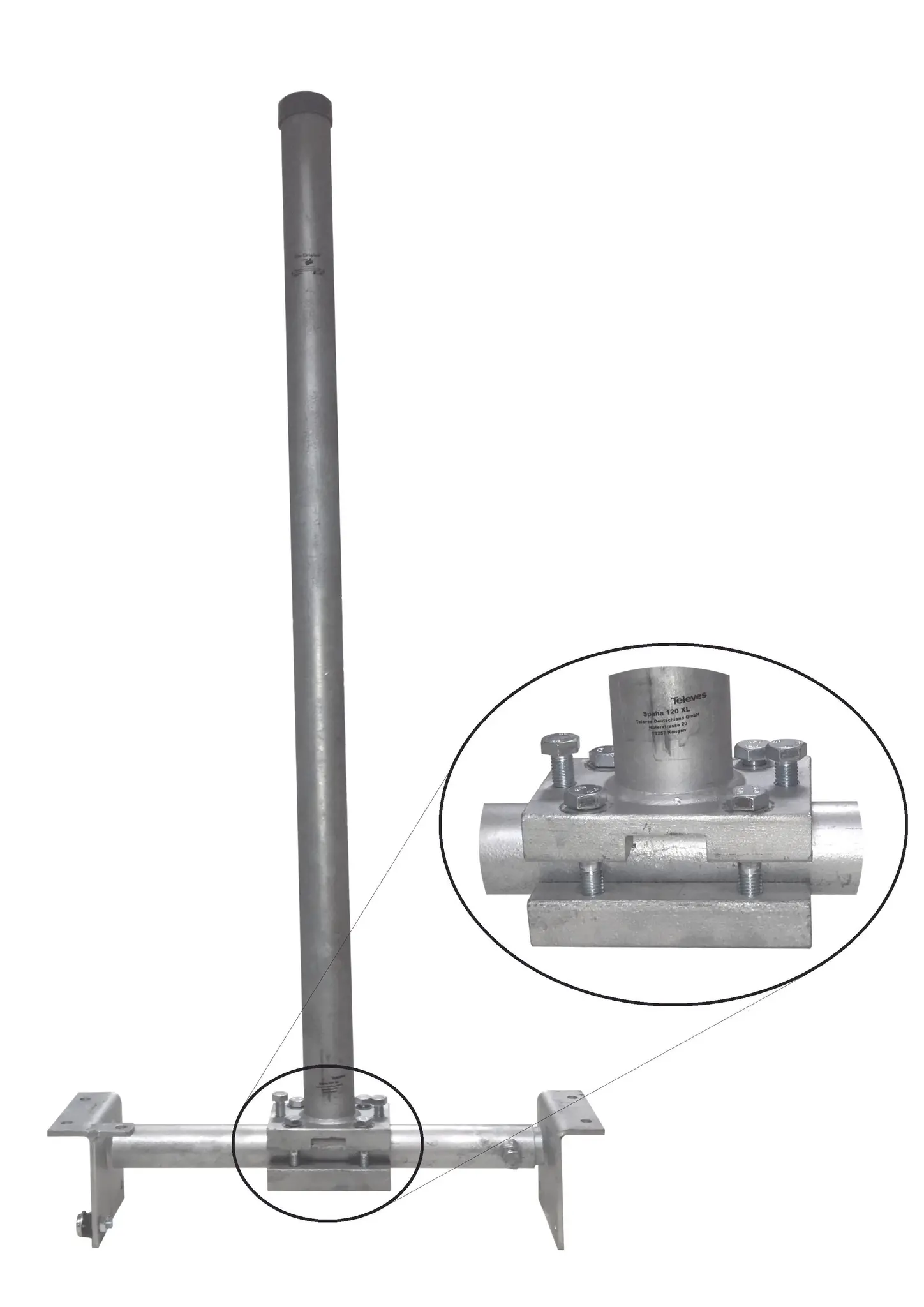Produktfoto 1 von Dachsparrenhalter f.125cm-Spiegel Rohr 130cm Abst 52-87cm