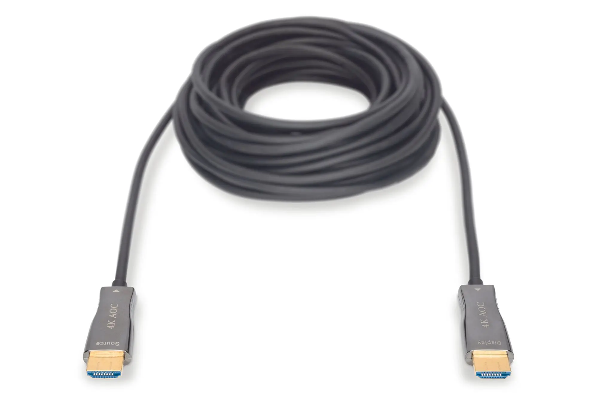 Produktfoto 1 von HDMI AOC Hybrid Glasfaser Anschlusskabel Typ A St/St 30m UHD 4K@60Hz CE gold sw