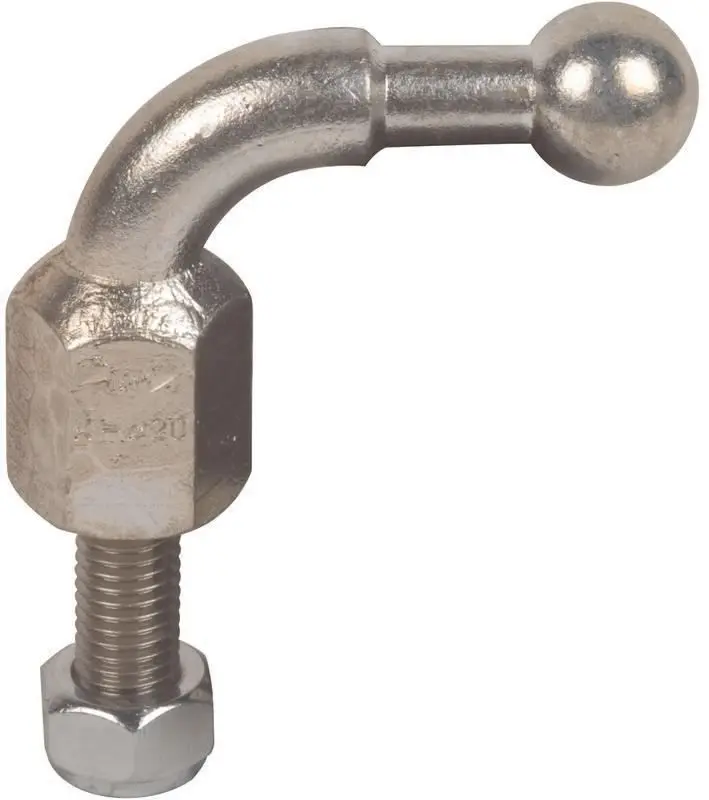 Produktfoto 1 von Kugelfestpunkt D 20mm 90° abgewinkelt m. Gewindebolzen u. Mutter M12x35mm