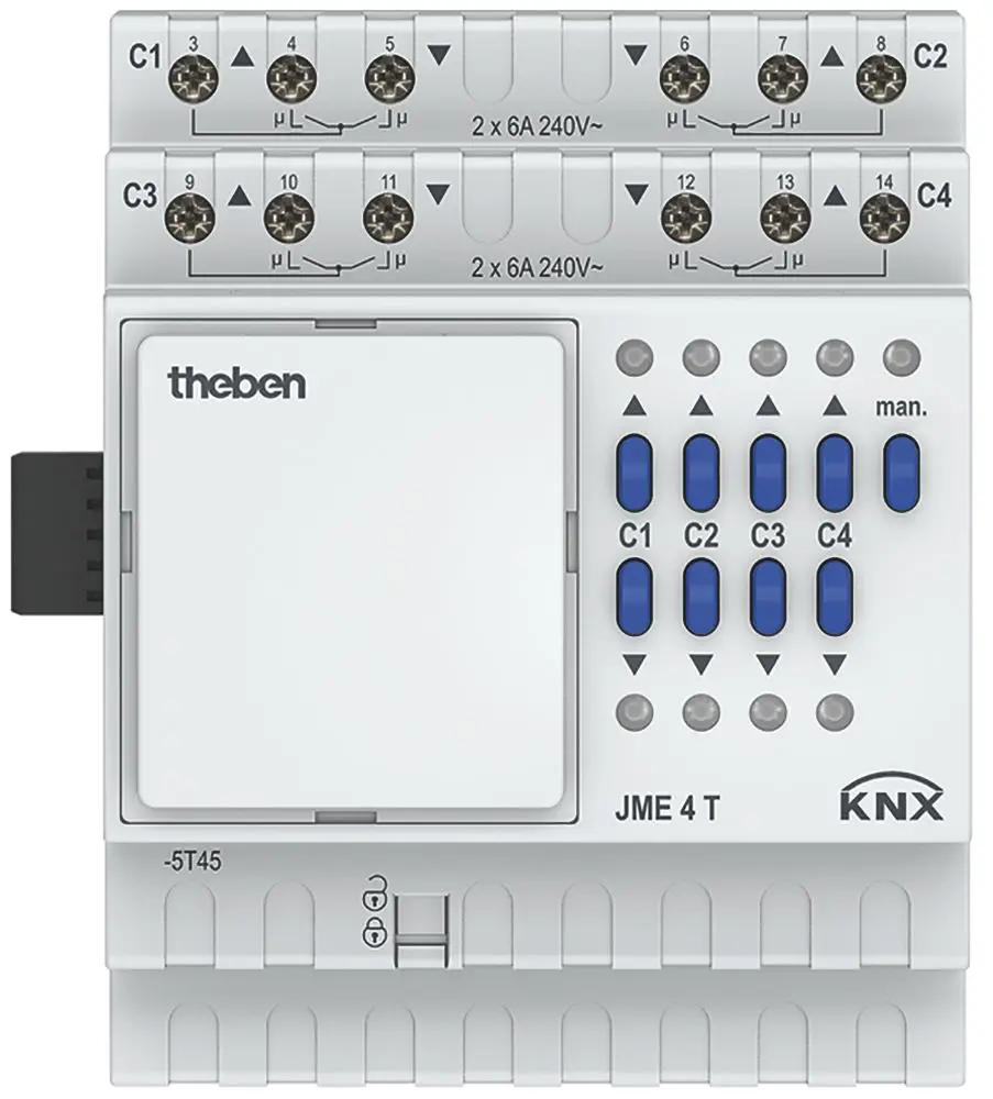Produktfoto 1 von 4-fach KNX-Jalousieaktor, KNX TP, Data Secure, Erweiterung MIX2