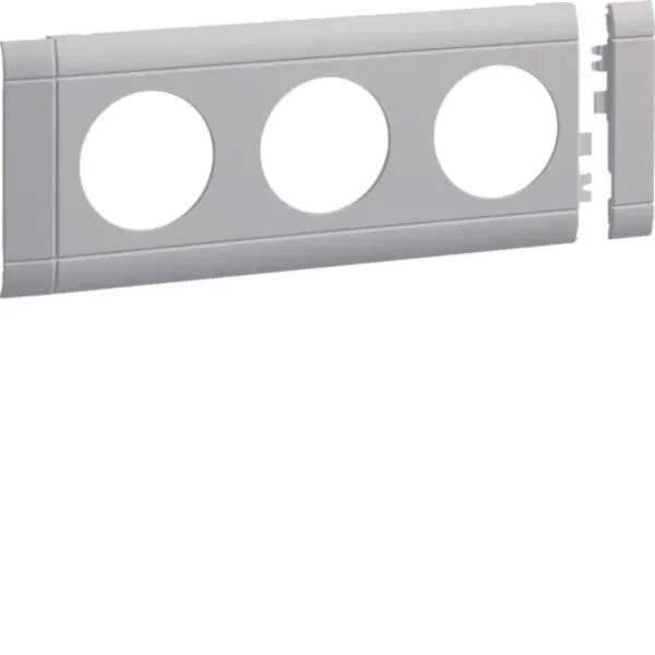 Produktfoto 1 von Blende 3-fach Steckdose anreihbar aus ABS halogenfrei Oberteil 80mm lichtgrau