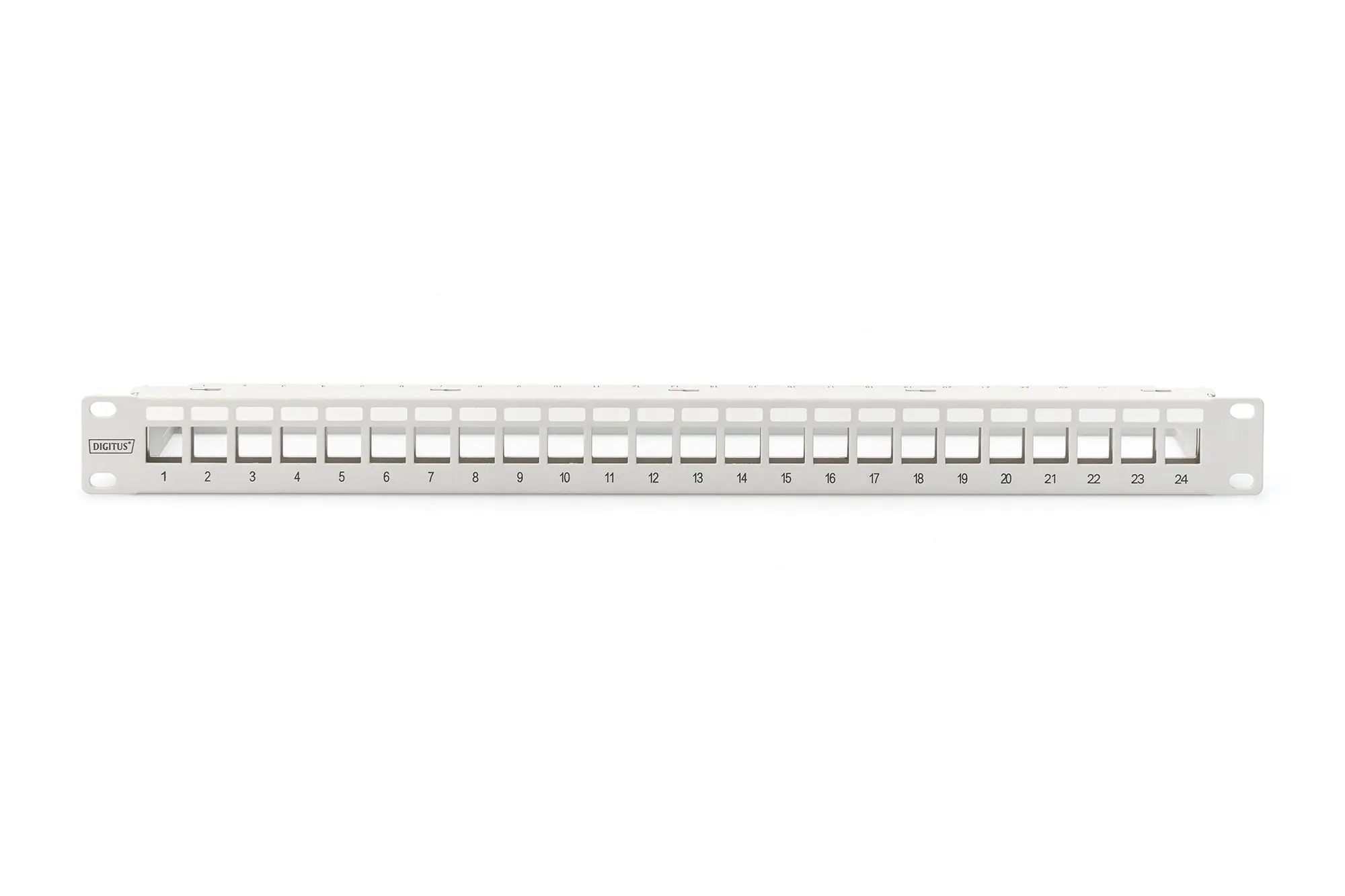 Produktfoto 1 von DIGITUS Modulares Patch Panel geschirmt 24-Port blank 1HE Rack Mount grau