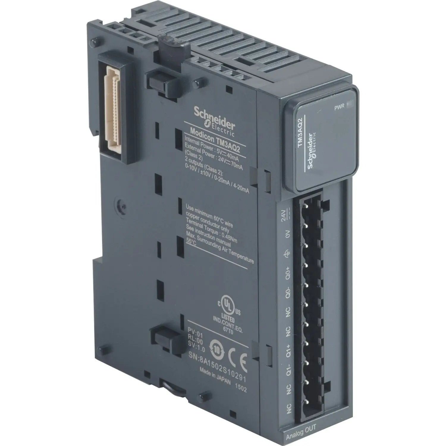 Produktfoto 1 von E/A-Erweiterung TM3 EA-Modul 2 analog Aus. Spannung/Strom 12BIT Schraubanschl.