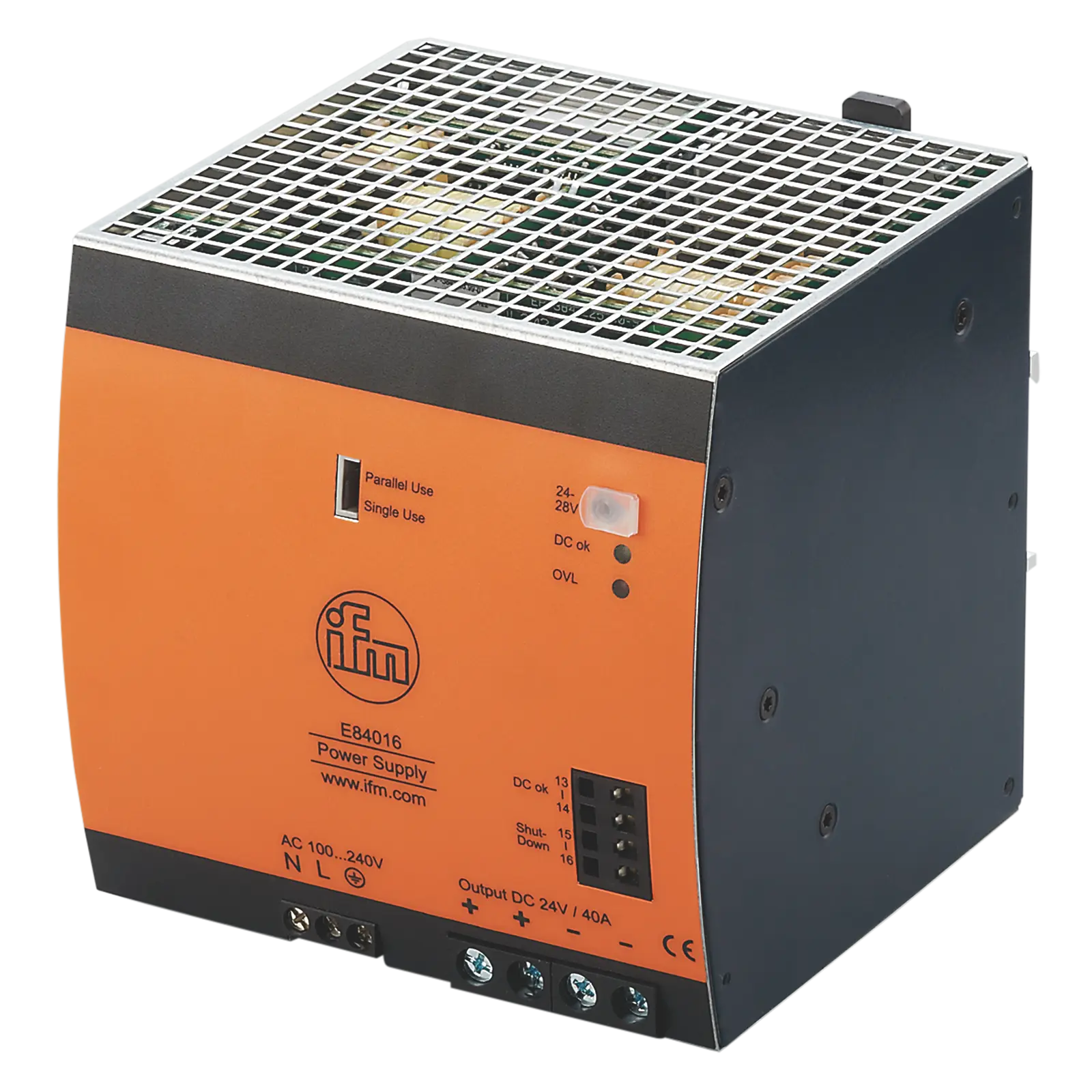Produktfoto 1 von Schaltnetzteil 24VDC 40A E:AC 100...240V 124x126x132,6mm CE