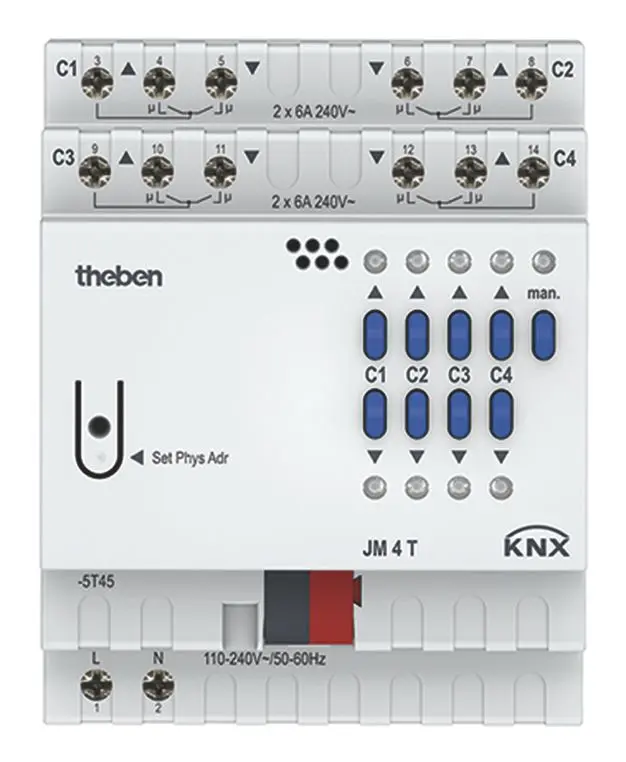 Produktfoto 1 von 4-fach KNX-Jalousieaktor, KNX TP, Data Secure
