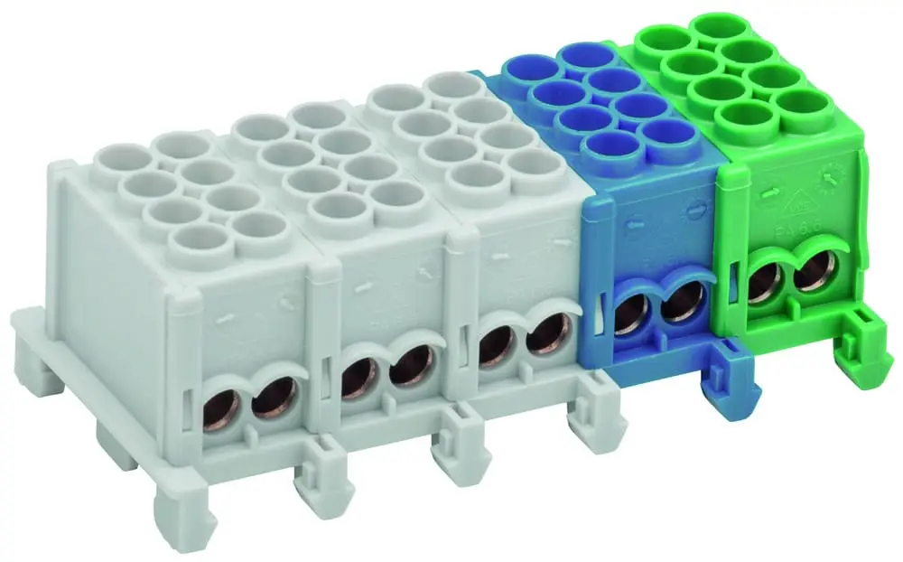 Produktfoto 1 von Hauptltg.Klemme 5p VBG4 5x4x25 qmm (blau/gelb)