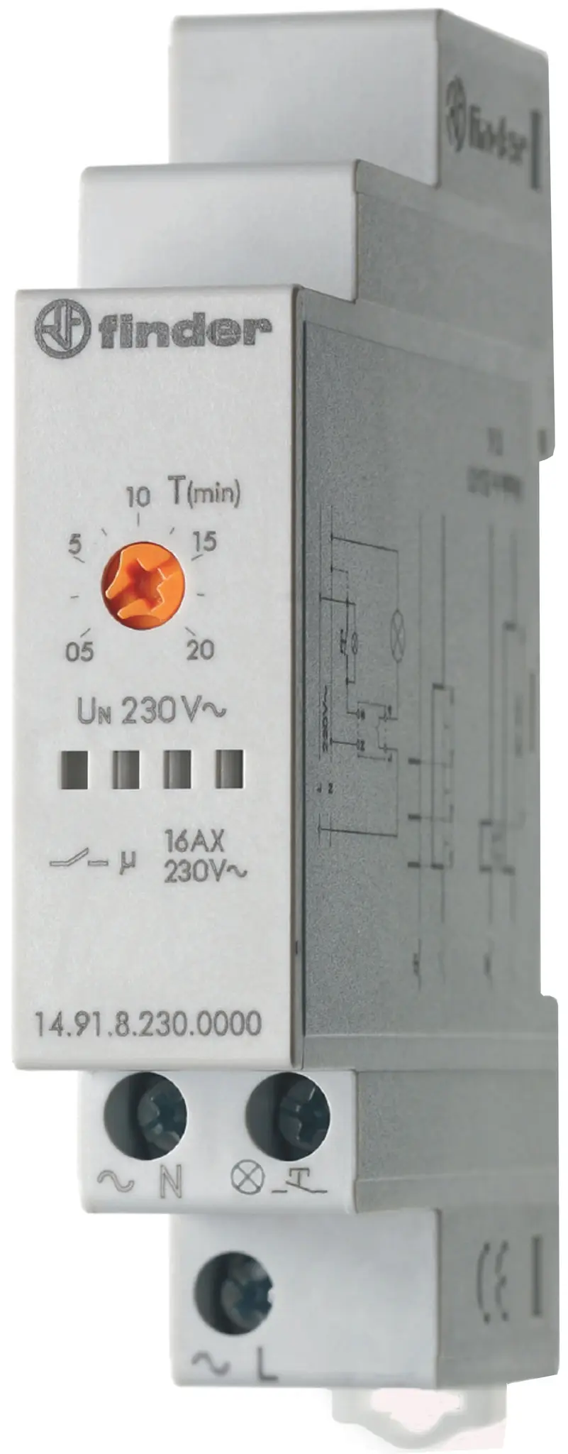 Produktfoto 1 von Treppenhaus-Lichtautomat Einschaltwisch. retriggerbar 1S 16A 230VAC
