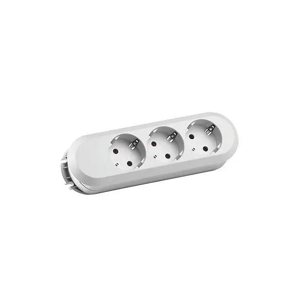 Produktfoto 1 von Tischsteckdose 3xSchuko weiß o.Strom