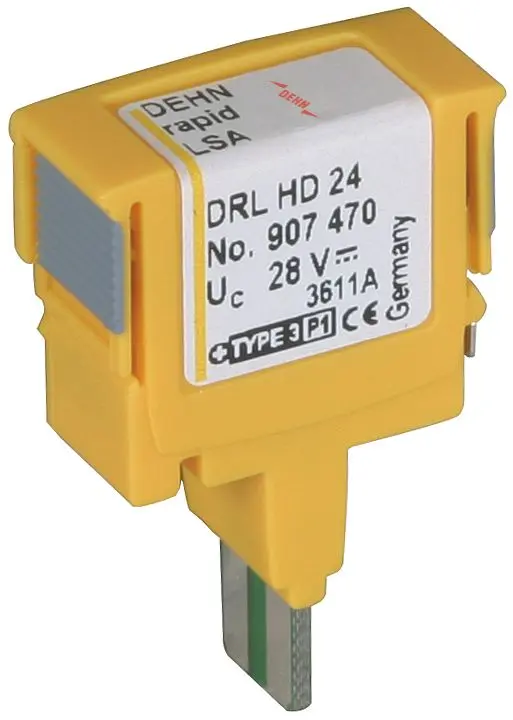 Produktfoto 1 von Überspannungsableiter DEHNrapid LSA Schutzstecker für 1 Doppelader Un 24V