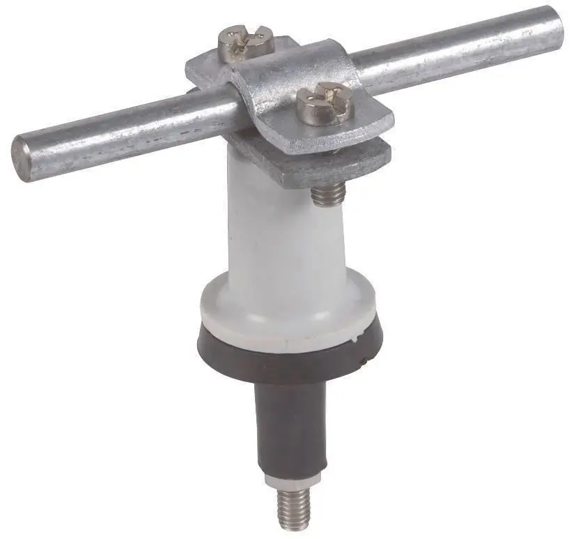 Produktfoto 1 von Dachleitungshalter m. Doppelüberleger f. Rd 7-10mm St/tZn m. K-Klemmtülle D 12mm
