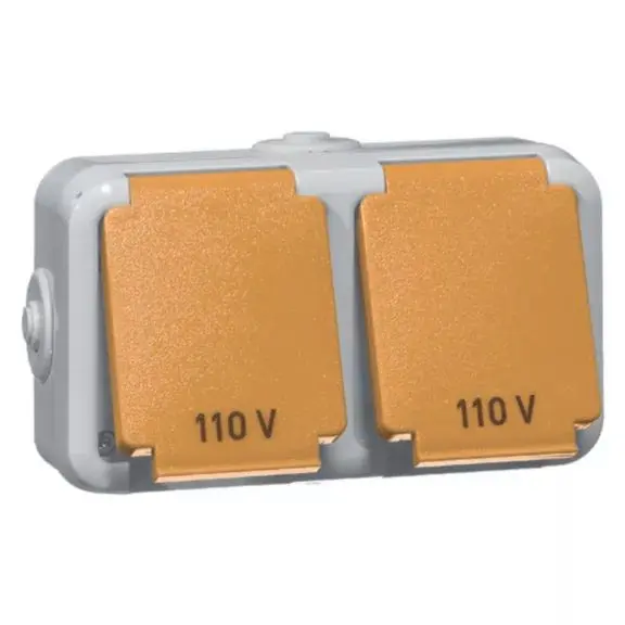 Produktfoto 1 von US NEMA-Steckdose 2fach, grau 5-15 R, 15 A 125 V