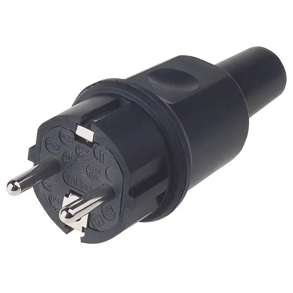 Produktfoto 1 von Vollgummi Stecker B/F IP44 schwarz