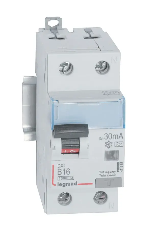 Produktfoto 1 von DX3 FI/LS-Schalter B-Char. 16A, 1P+N, 10kA, 30mA, Typ A, 230VAC, 2TE