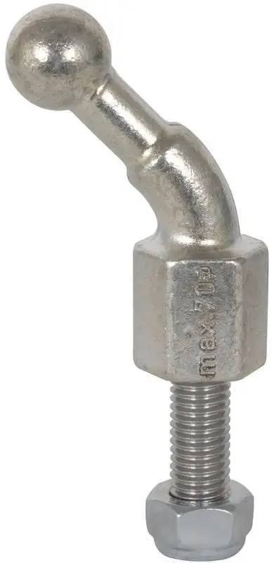 Produktfoto 1 von Kugelfestpunkt D 20mm 45° abgewinkelt m. Gewindebolzen u. Mutter M12x35mm