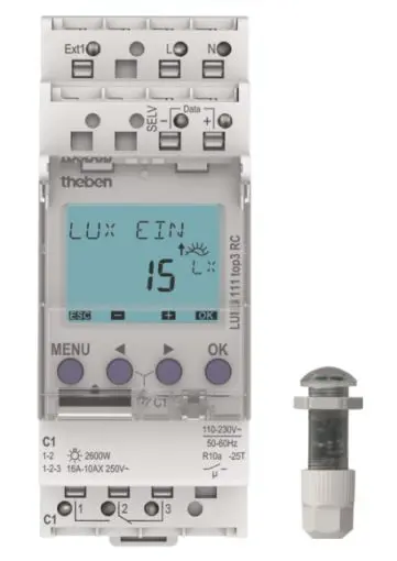 Produktfoto 1 von Dämmerungsschalter DIN-Schiene, digital Einbau-Lichtsensor, 1 Kanal