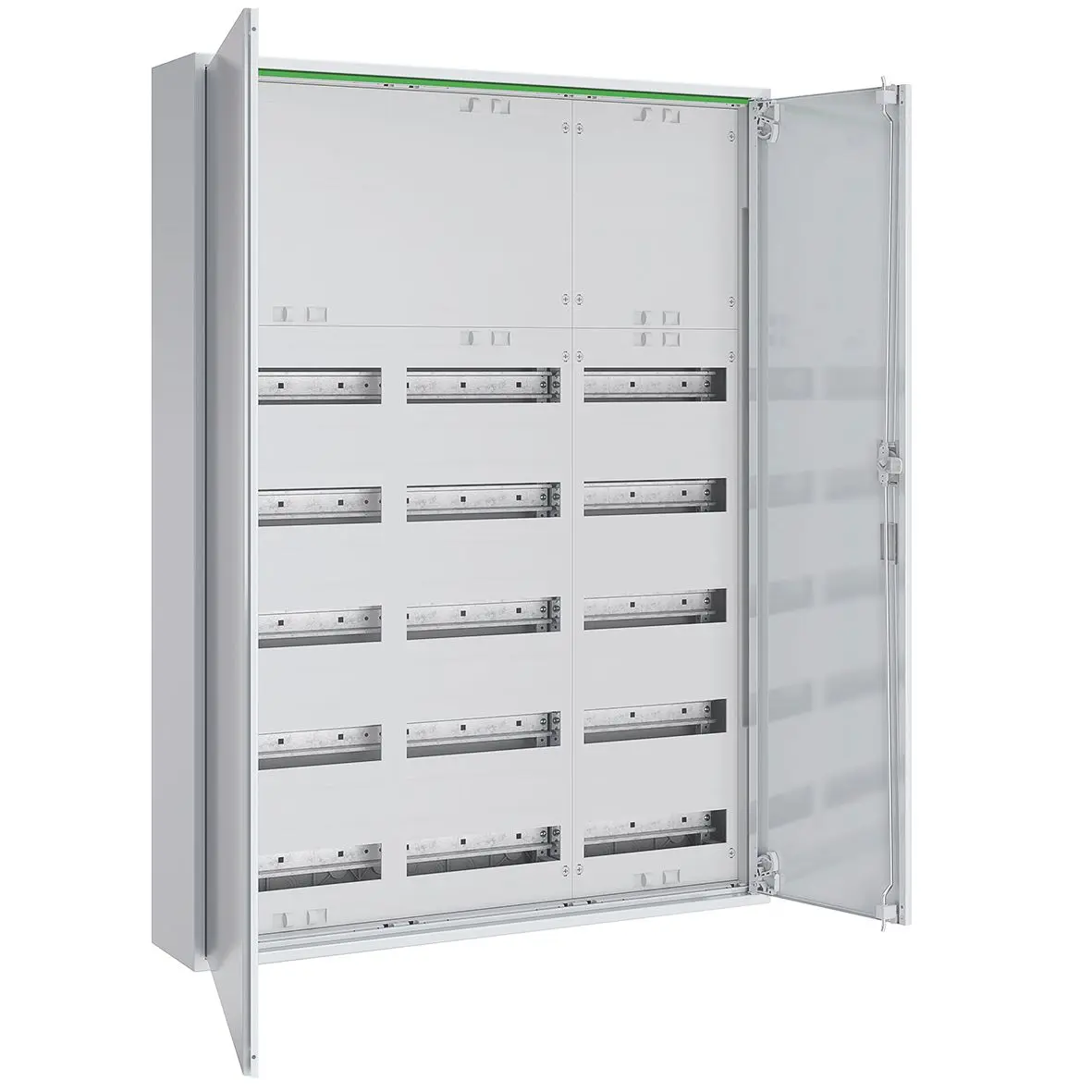 Produktfoto 1 von Feldverteiler AP T:160mm m.Volltür 180TE-REG / 72TE-Klemmen 3x7-R.