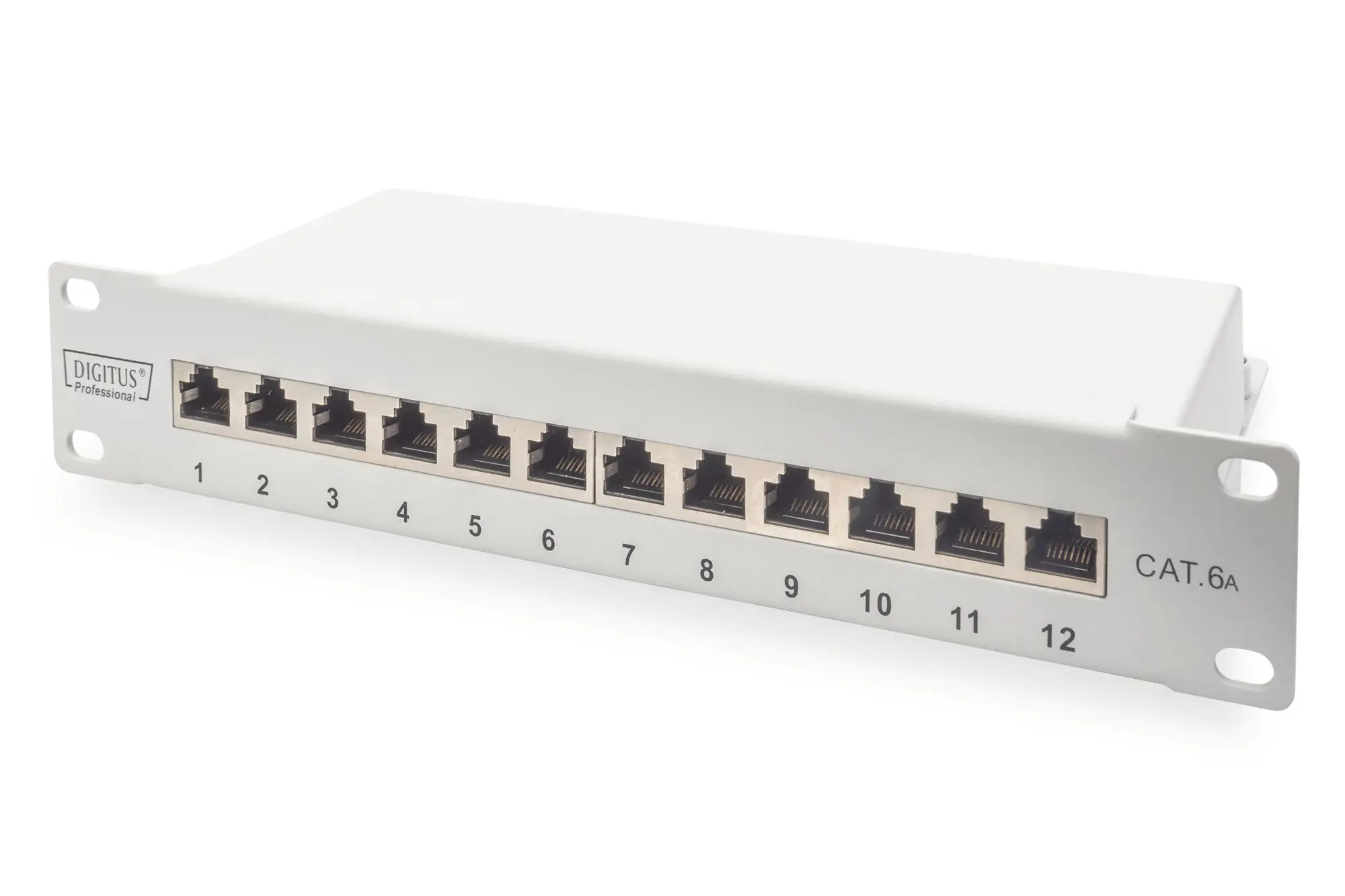 Produktfoto 1 von CAT 6A Patch Panel geschirmt 12-Port 1HE 10" grau