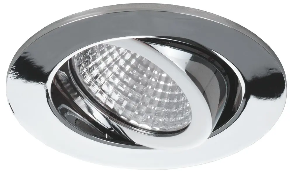 LED Einbauleuchte 1xLED 7W, 350mA, Mat.Alu, chrom,2700K