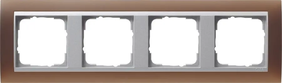 Produktfoto 1 von Abdeckrahmen 4fach f.Farbe alu Event Opak Dunkelbraun