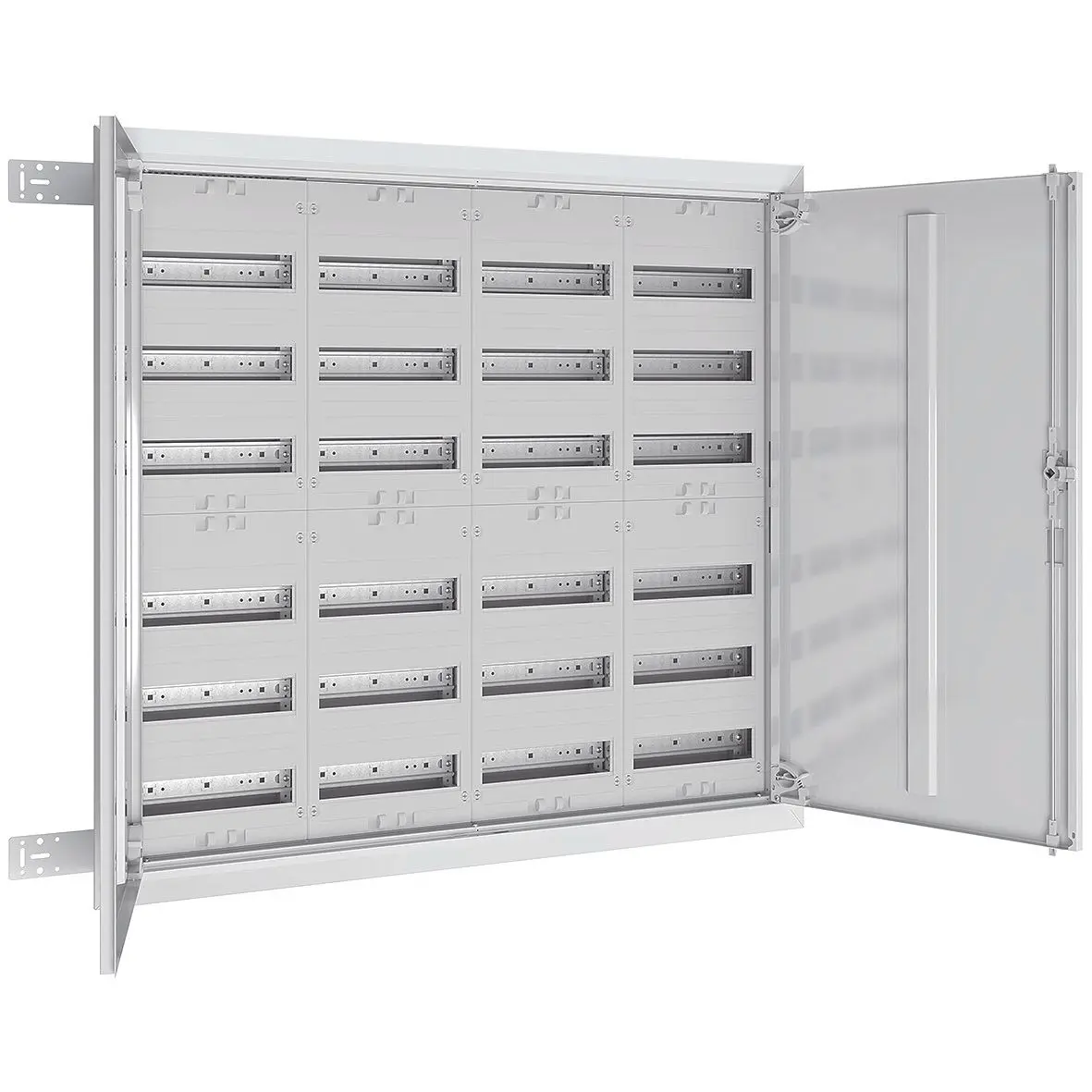 Produktfoto 1 von Flachverteiler UP/HW,110 mm tief,IP 30,SK II,4x5-reihig, Komplettschrank für