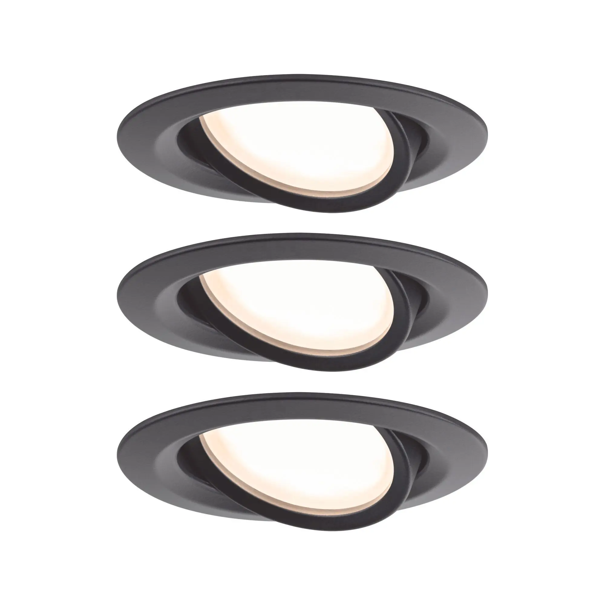 Produktfoto 1 von EBL Set Nova Plus Coin dim IP65 rd schw 3x6,5W 2700K 230V 51mm Schwarz matt/Alu