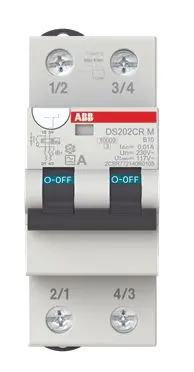 Produktfoto 1 von DS202CRMA-B10/0,01 FI/LS-Schalter 10 kA, 2P, Typ A, B10, 10 mA