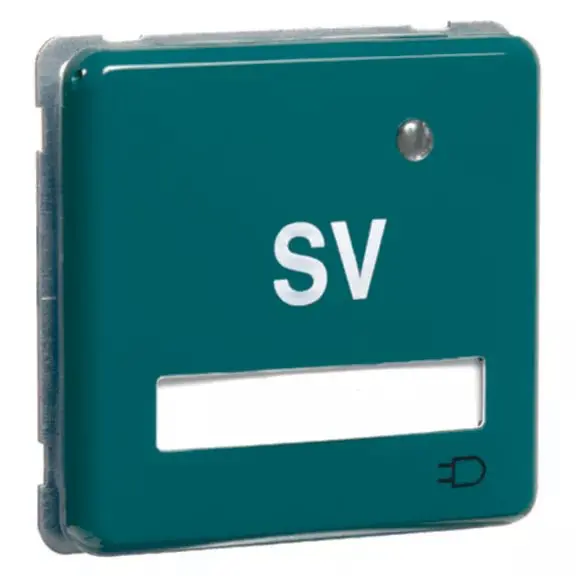 Produktfoto 1 von Steckdose SCHUKO, grün SV Beschriftungsfeld, Klappdeckel, LED