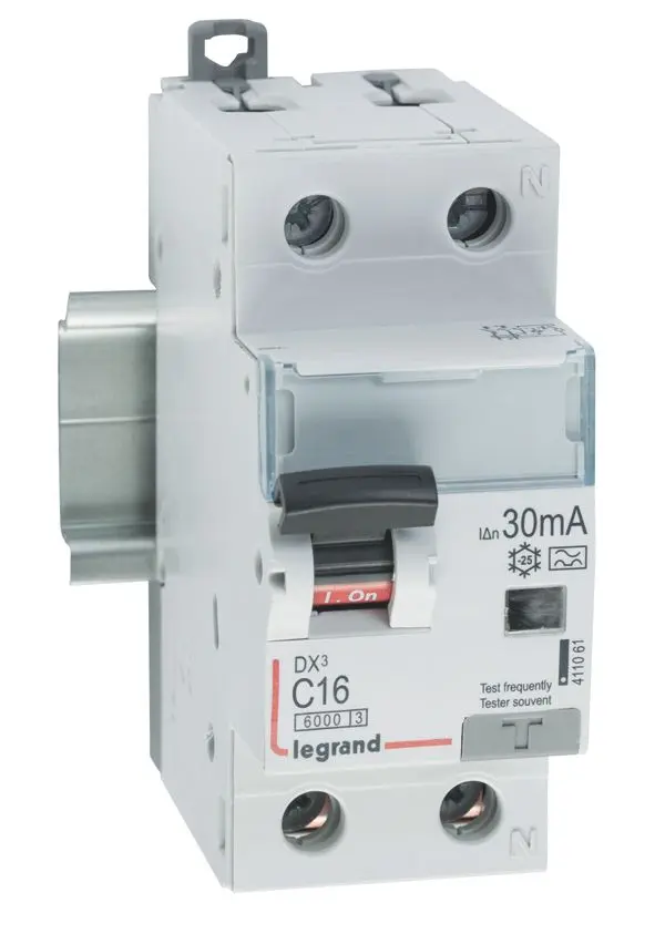 Produktfoto 1 von DX3 FI/LS-Schalter C-Char. 16A, 1P+N, 6kA, 30mA, Typ A, 230VAC, 2TE