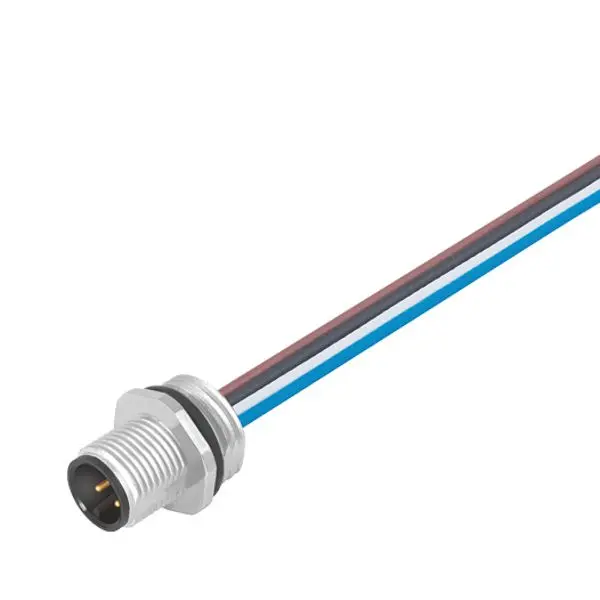 Produktfoto 1 von Einbaustecker, M12, Stift, gerade, M16, Polzahl: 8, 0,5 m