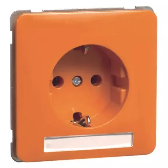 Produktfoto 1 von Steckdose SCHUKO, orange Beschriftungsfeld
