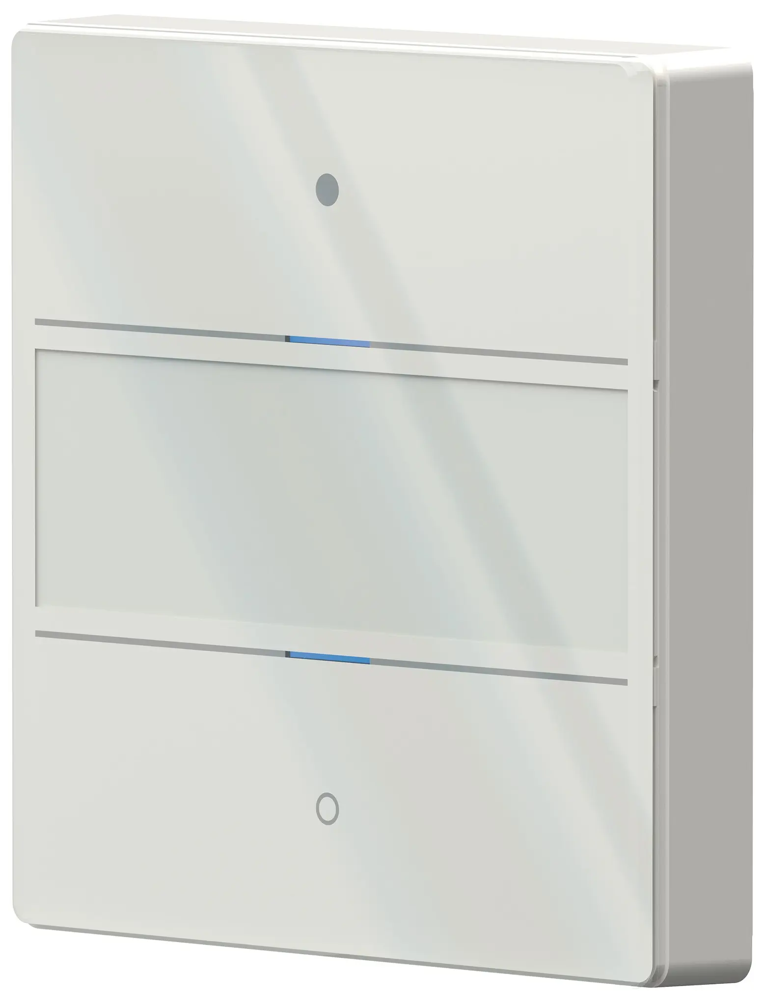Produktfoto 1 von KNX Glas-Tastsensor mit 2 Tasten und 2 Status-LEDs, integrierter Temperatursens