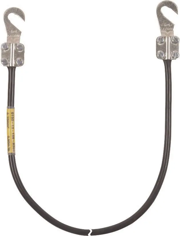 Produktfoto 1 von Erdungsleitung 10qmm/L 4,0m schw. m. 2 Kabelschuhen (B) offen M8/M10