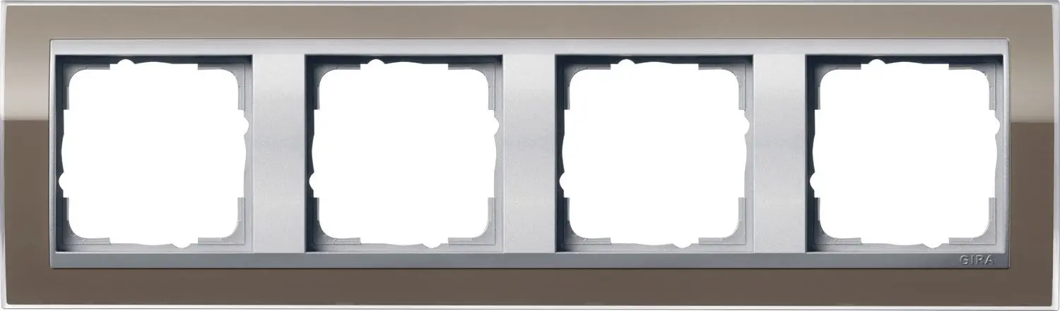 Abdeckrahmen 4fach f.Farbe alu Event Klar Braun