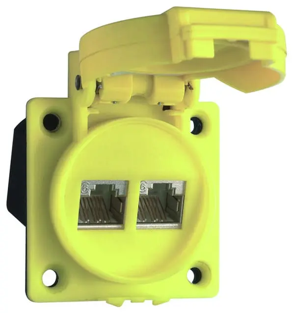 Produktfoto 1 von Einbausteckdose IP55 Zugang 1x Schneidklemmen-Technik Abgang 1xRJ45 C6