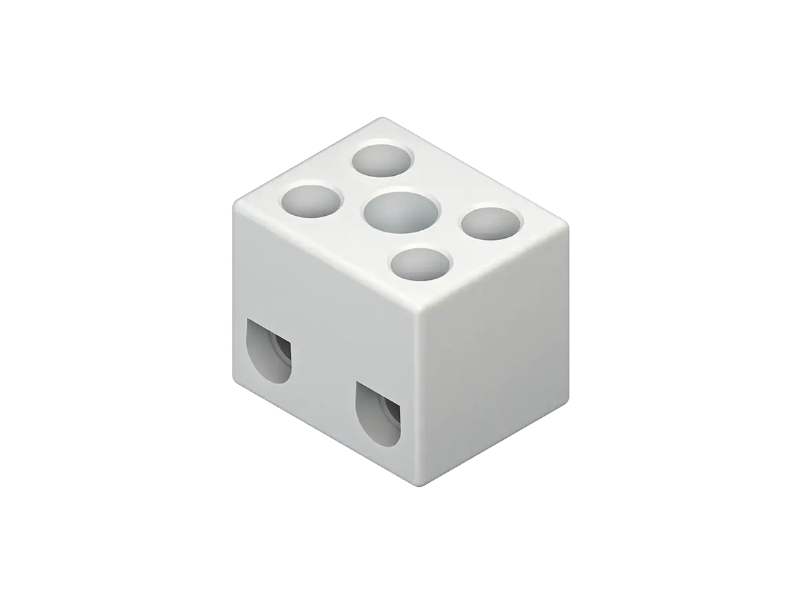 Produktfoto 1 von Anschlussklemme, 17,5x17x23 mm, Klemmbereich 1,0-6,0 qmm Porzellan