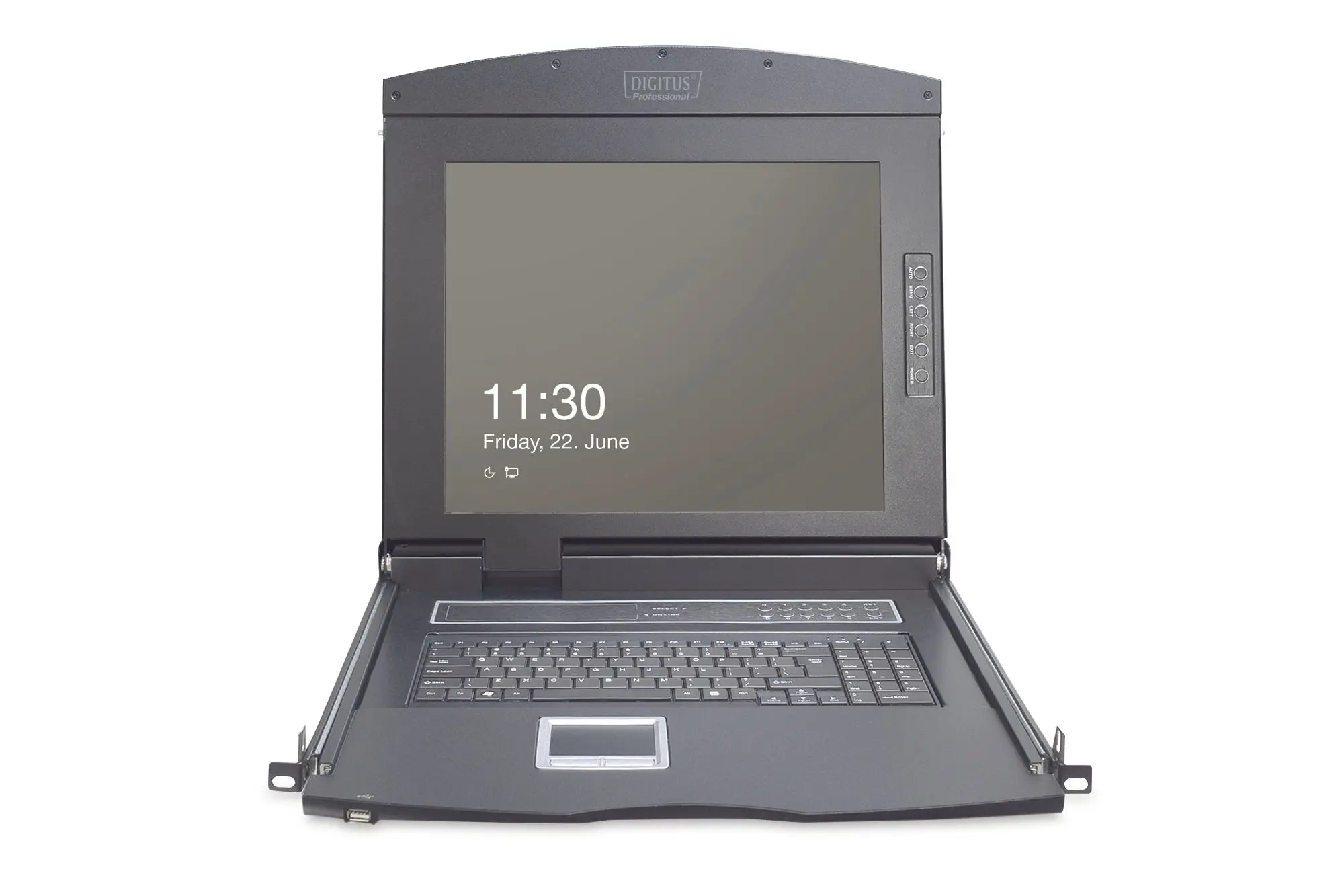 Produktfoto 1 von Modulare Konsole mit 17" TFT (43,2cm) 8-Port KVM u.Touchpad deutsche Tastatur