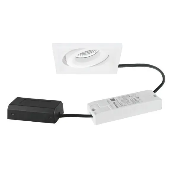 Produktfoto 1 von LED-Einbaustrahler 230 V AC, 50 Hz, 7 W 40°, 3000 K, quadratisch, schwenkbar