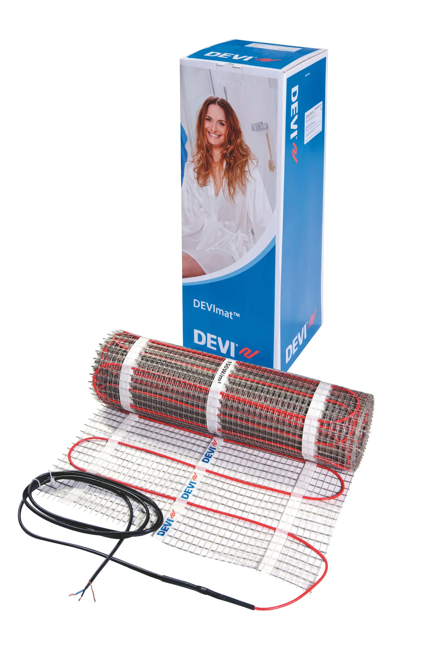 Produktfoto 1 von Dünnbettheizmatten 150 W/qm Fläche 7,0 qm, 0,5 x 14,0 m, selbstkleb. DEVIcomfor
