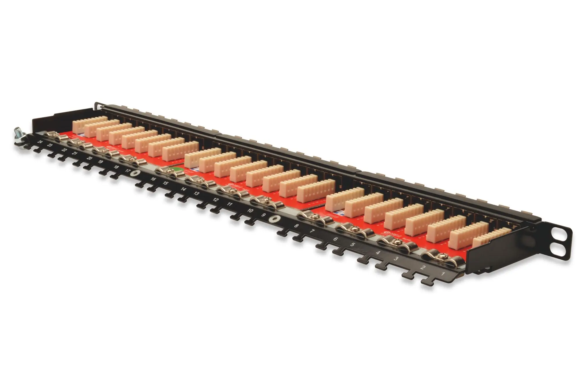 Produktfoto 1 von CAT 6A Klasse EA Patch Panel geschirmt 0,5HE, 24-Port RJ45 inkl.Staubschutz sw