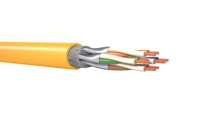 Produktfoto 1 von MegaLine® F6-90 S/FTP flex 900MHz Cat.7 1000m H 4x2xAWG27/7 PiMF rapsgelb