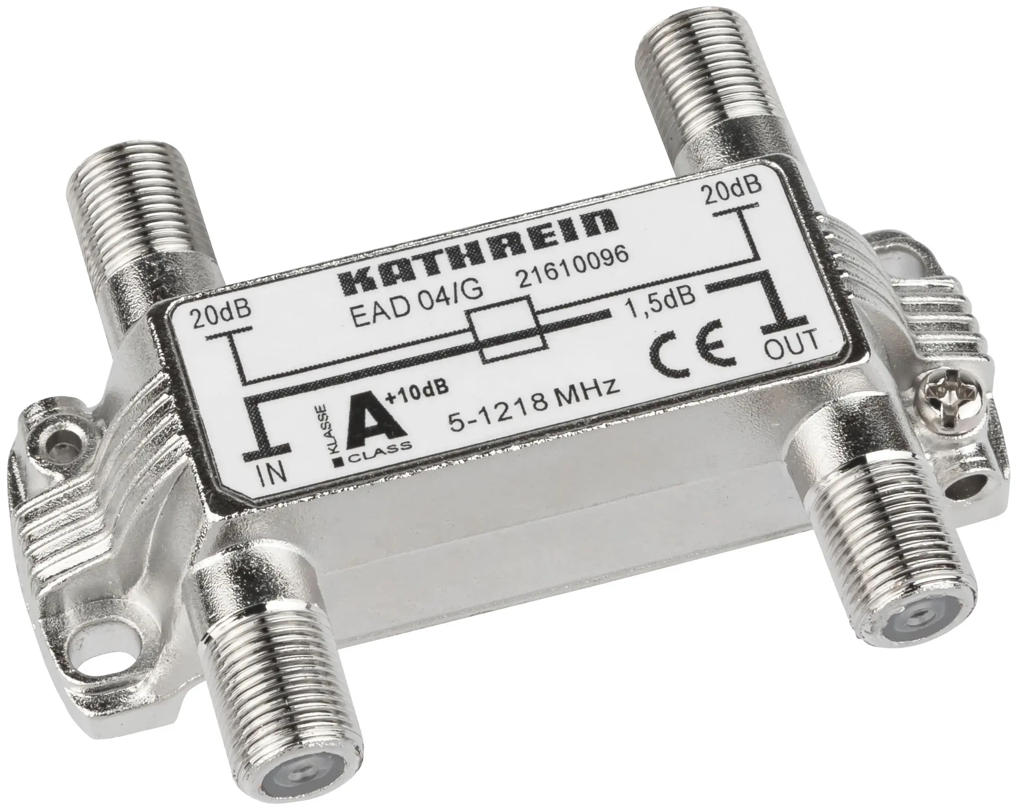 Produktfoto 1 von 2fach F-Abzweiger 20dB 5-1218MHz F-Connector Kl.A Vodafone-/KGD-Freigabe