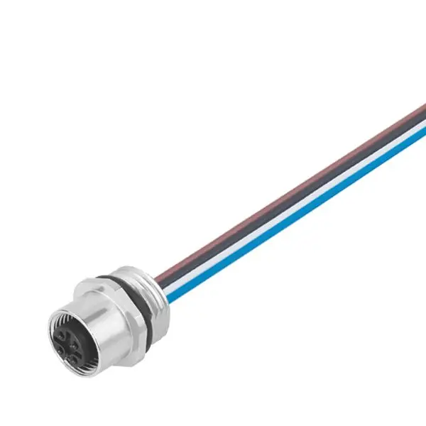 Produktfoto 1 von Einbaustecker, M12, Buchse, gerade, M16, Polzahl: 5, 0,5 m