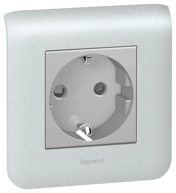 Produktfoto 1 von Mosaic Steckdose Schuko 2-modulig Aluminium