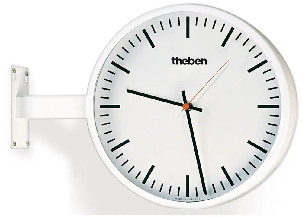 Produktfoto 1 von KNX-Innenuhr, rund, Wand/Decke, Metall 40 cm, Balkenziffern, doppelseitig