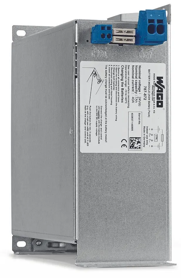 Produktfoto 1 von Blei-Vlies-Akku-Modul,Eingangsspannung DC 24 V,Ausgangsstrom 40 A