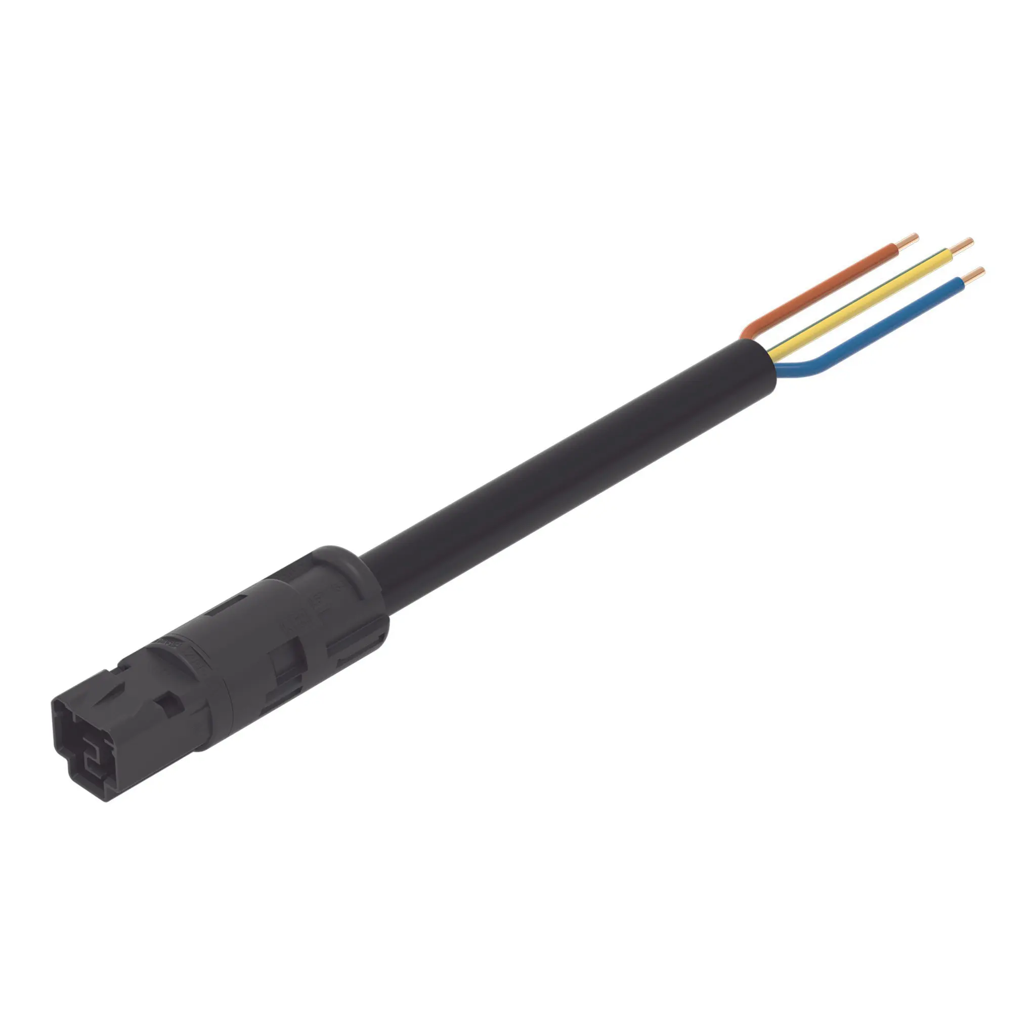 Produktfoto 1 von konfektionierte Anschlussleitung,B2ca, Stecker/offenes Ende,schwarz