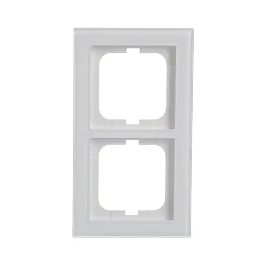 Produktfoto 1 von Abdeckrahmen, 2-fach UP weißglas