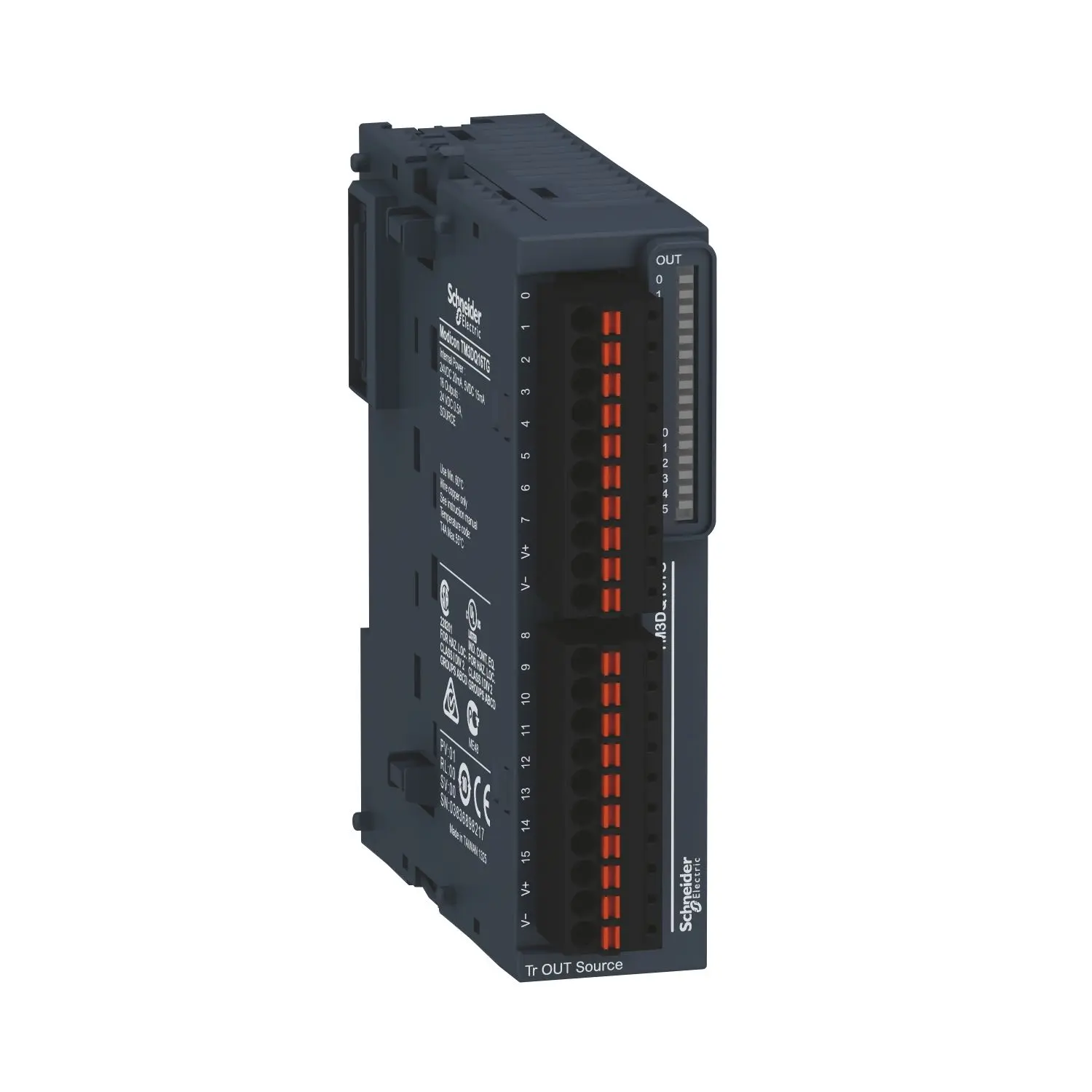 Produktfoto 1 von E/A-Erweiterung TM3 EA-Modul 16 digitale Ausgänge Source Federzuganschluss